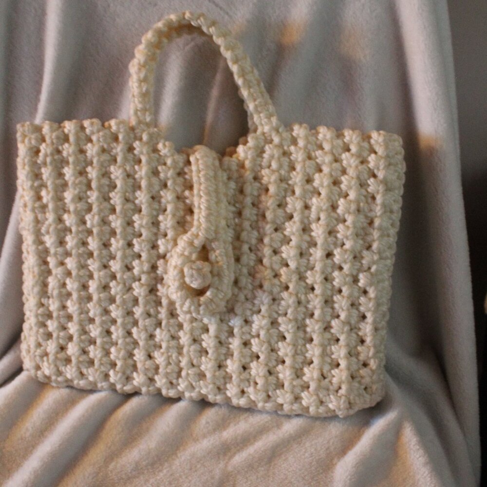 White Knit Purse